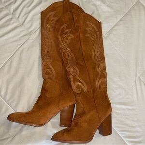 Brown Suede Western Boots